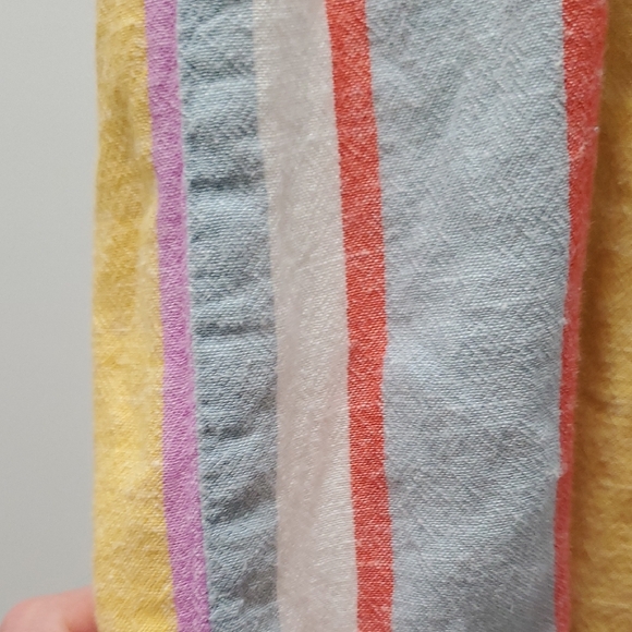 Striped Yellow and Blue Midi Dress - Picture 15 of 16